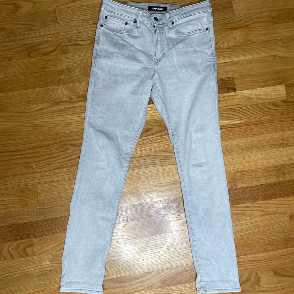 Express hyper stretch skinny jeans - light grey - 30x32